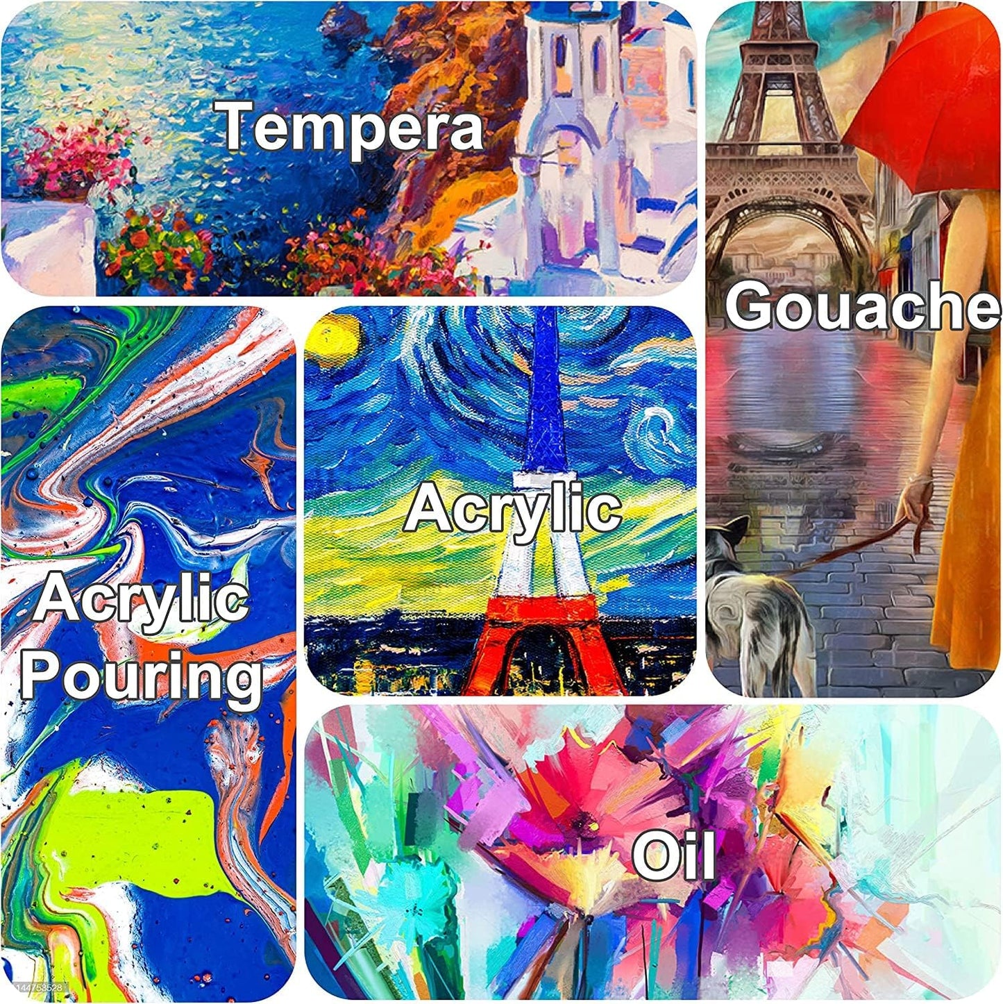 Large Canvas for Painting 30x40 Inch 3-Pack, 12.3 oz Triple Primed 100% Cotton Stretched Canvas, Blank Large Canvases for Oil Paint Acrylics Pouring & Wet Art Media