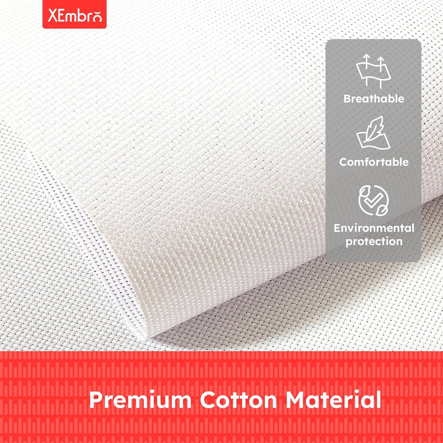 12 PCS Aida Cloth 14 Count White Cross Stitch Fabric for DIY Craft Embroidery, Handmade Needlework, Home Decoration (7.8 x 7.8 Inch)