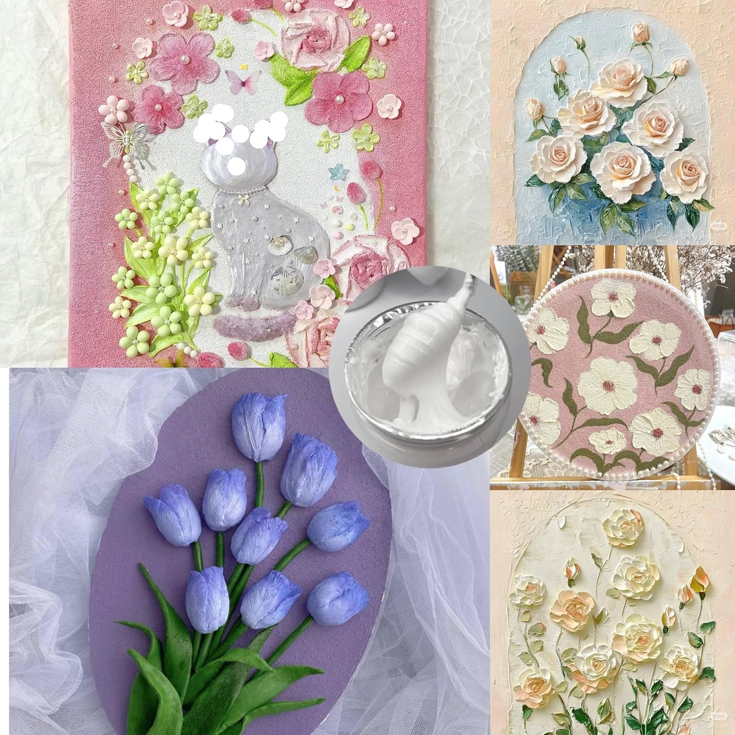 10.58 OZ Acrylic Modeling Paste, Modeling Paste for Textured Art, Texture Pastes for 3D Art, Modeling Clay for DIY Crafts, Enhances Sculptures Material, Craft Enthusiast Sculpture Model Compounds