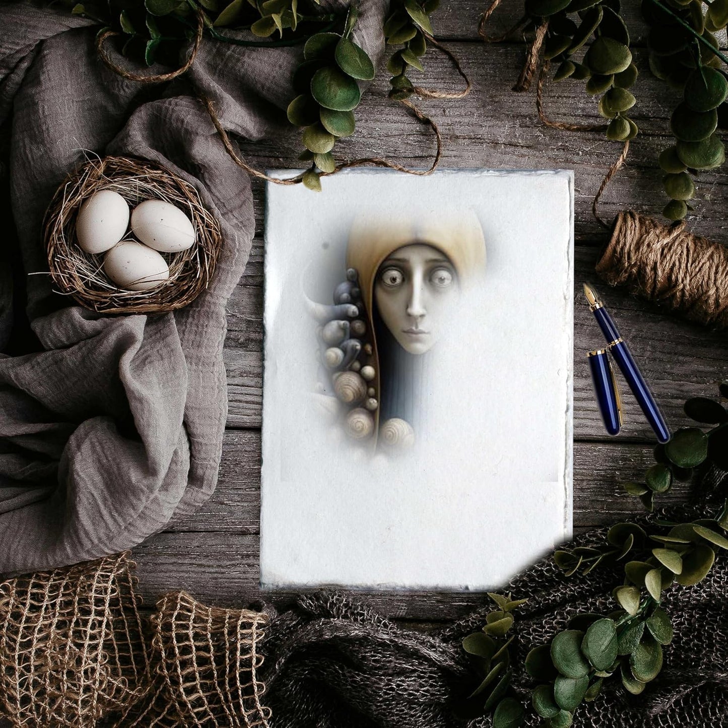 50 Pack Cotton Watercolor Paper with Deckle Edge 200 GSM Rough Textured Watercolor Paper for Writing