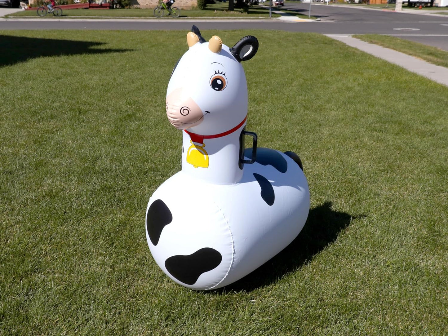 Hearthsong Hop N Go Inflatable Bouncy Cow Riding, Hopping Toys for Kids Ages 5+ - Ride On Bouncer Animal Hopper Jumping Toys for Outdoor Games (2 Pac