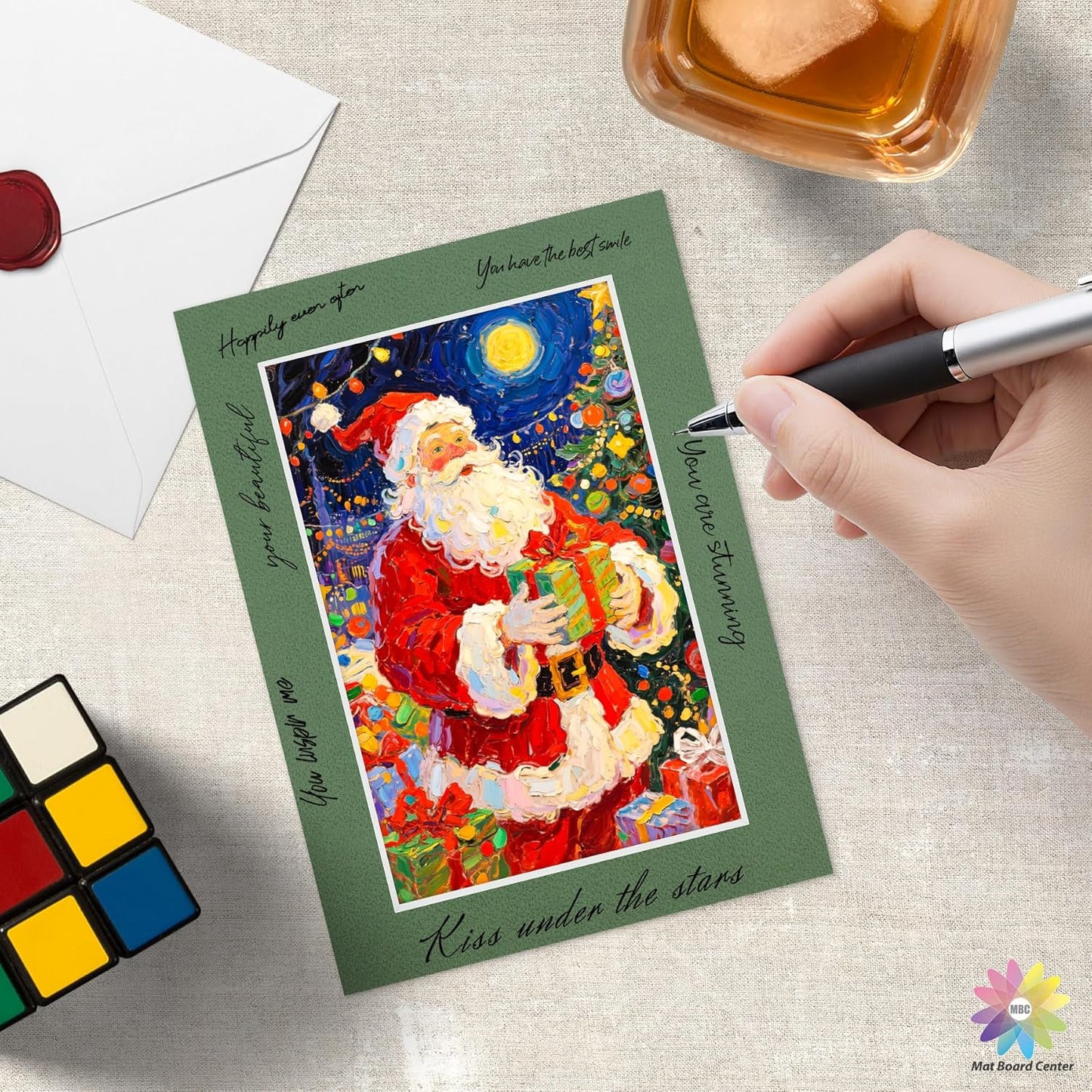 Mat Board Center, 5X7 Mix Color Mats for 4X6 Pictures - Acid Free, 4-Ply Thickness, White Core, Bevel Cut - for Artworks, Photos, Framing - Pack of 12