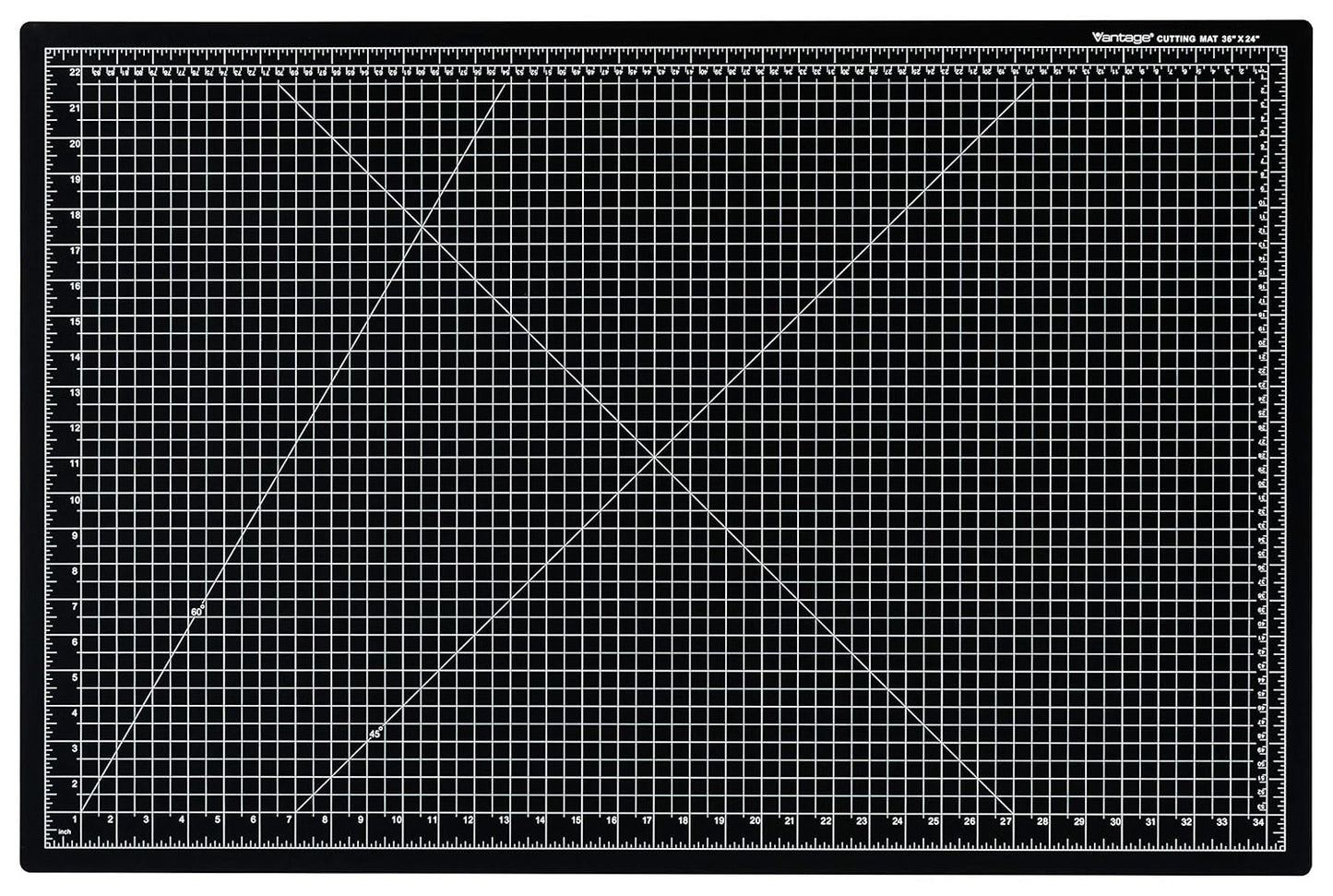 Dahle Vantage 10673 Premium Self-Healing Cutting Mat, 24"x36", 1/2" Grid, 5 Layers for Max Healing, Perfect for Crafts & Sewing, Black