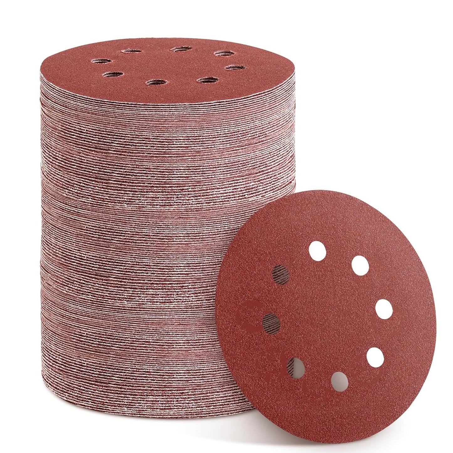 150pcs 100 Grit Sanding Discs, 5-Inch 8-Hole Sandpaper, for Woodworking or Automotive