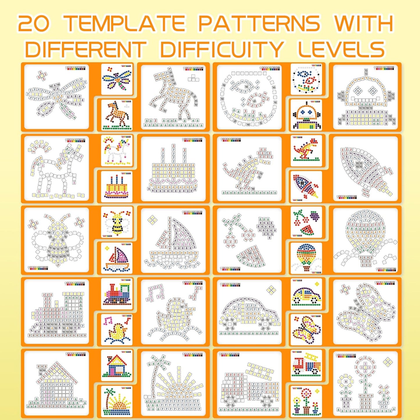 GLEEHAPY Learning Educational STEM Toy,Mosaic Magnetic Puzzle,300 Foam Building Blocks with 20 Patterns,Math Counting Activities, Montessori Sensory Art Kit Gift for Boy Girl Kids 4 5 6 7+