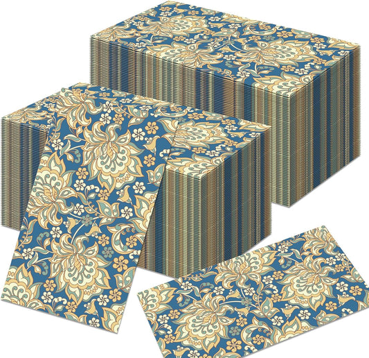 100Pcs William Morris Paper Napkins Disposable Paper Floral Vintage Napkins Decoupage Decorations for Kitchen, Party,Guest Towels,Wedding,baby shower,4.5x8 Inch