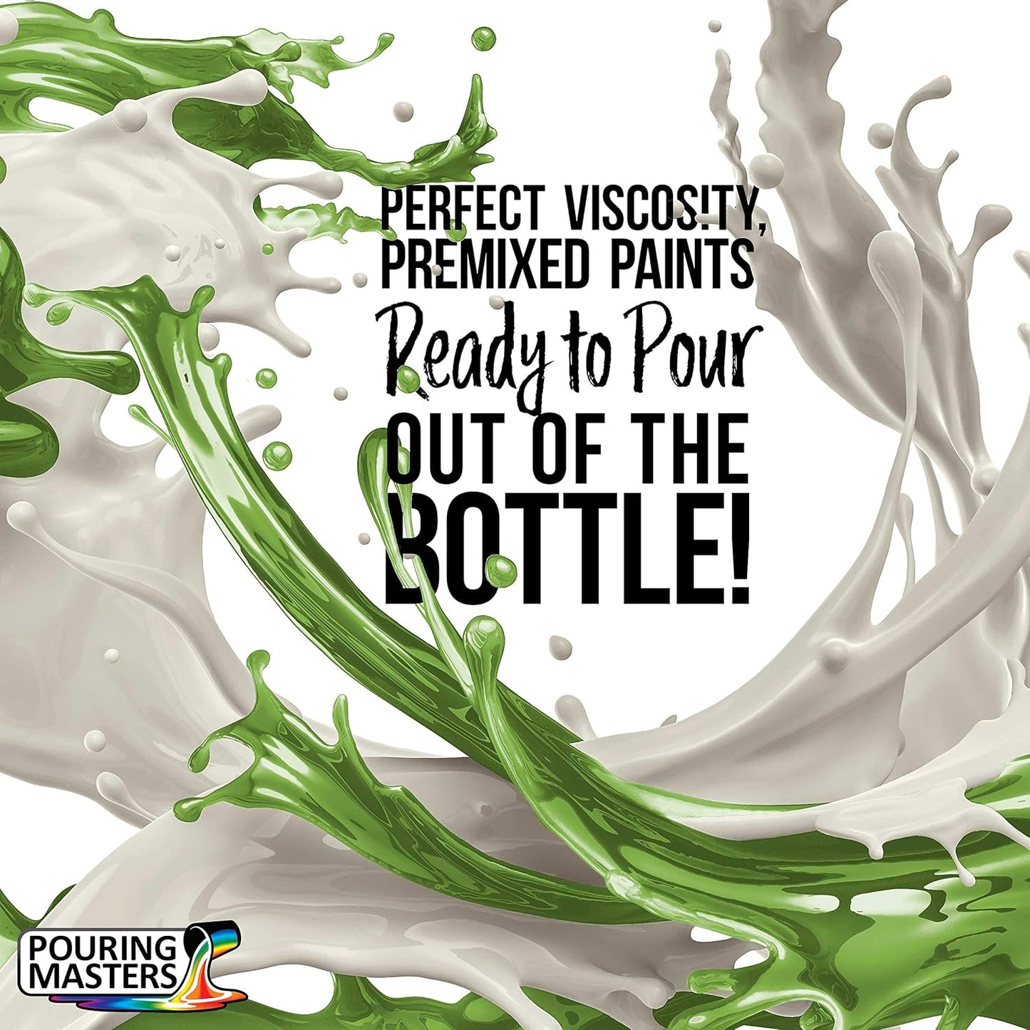 POURING MASTERS Grass Green Acrylic Ready to Pour Pouring Paint - Premium 32-Ounce Pre-Mixed Water-Based - for Canvas, Wood, Paper, Crafts, Tile, Rocks and More