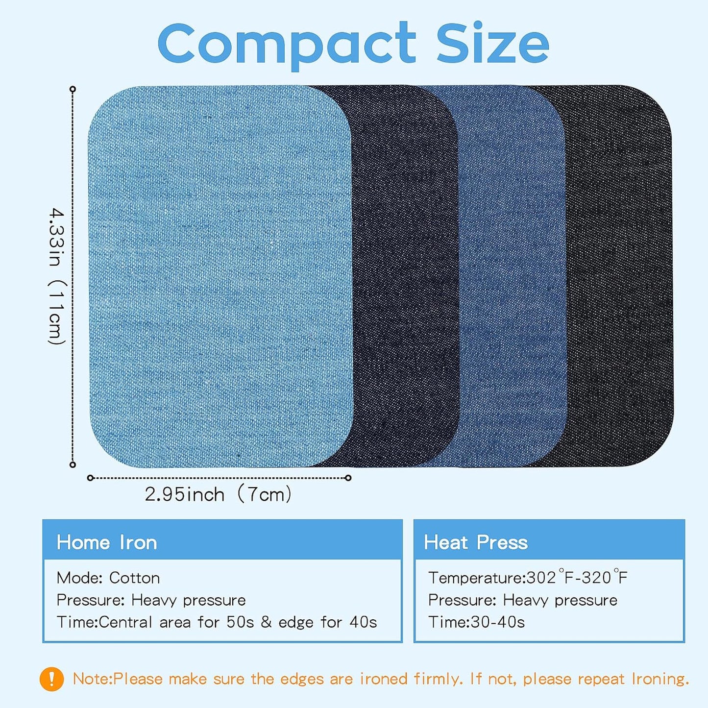 HTVRONT Iron on Patches for Clothing Repair, Cotton Patches Iron on, Black Repair Decorating Kit 20 Pieces Iron on Patch Size 3" by 4-1/4" (7.5 cm x 11 cm)