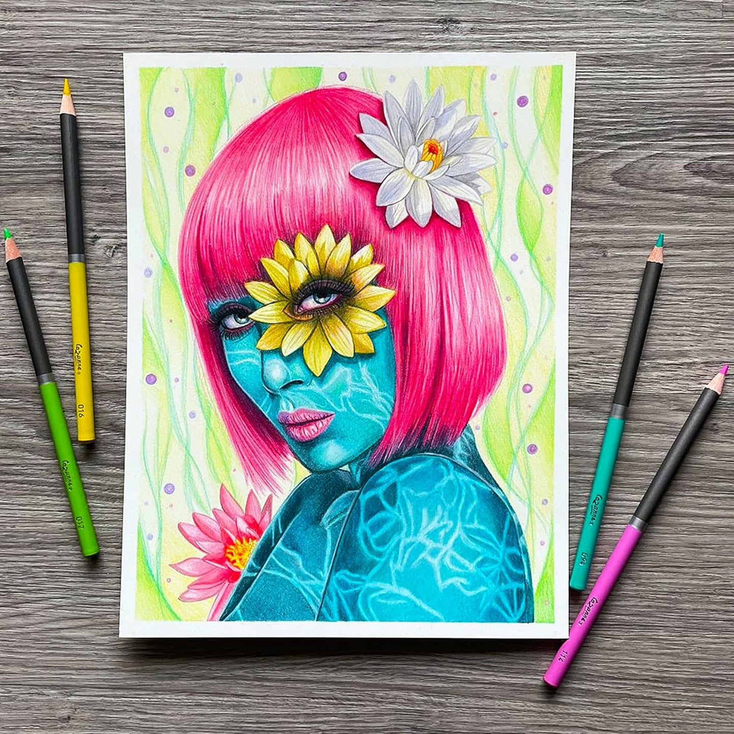 Creative Mark Cezanne Premium Colored Pencils Emerald 6 Pack - Highly-Pigmented Drawing Pencils - Coloring Pencils for Drawing, Blending, Coloring, and More