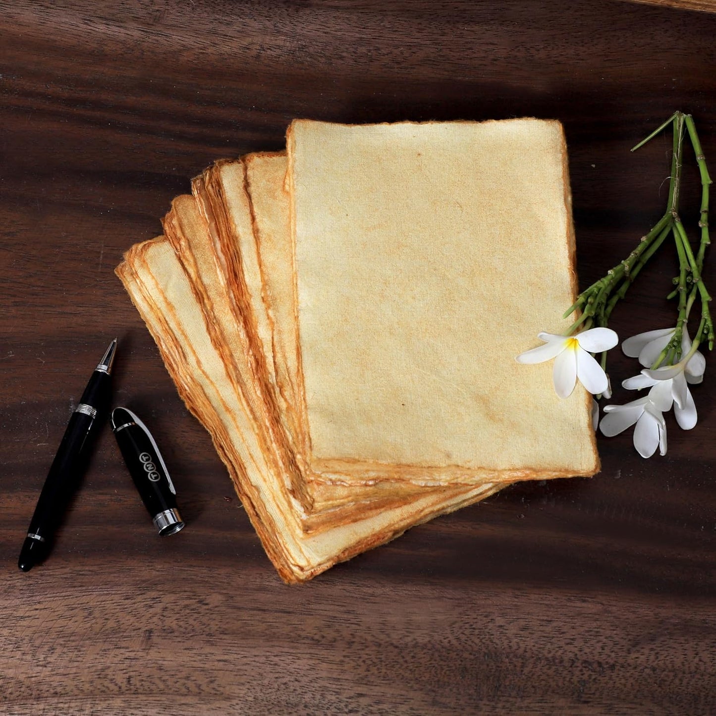 50 Pack Cotton Watercolor Paper with Deckle Edge 200 GSM Rough Textured Watercolor Paper for Writing Anique