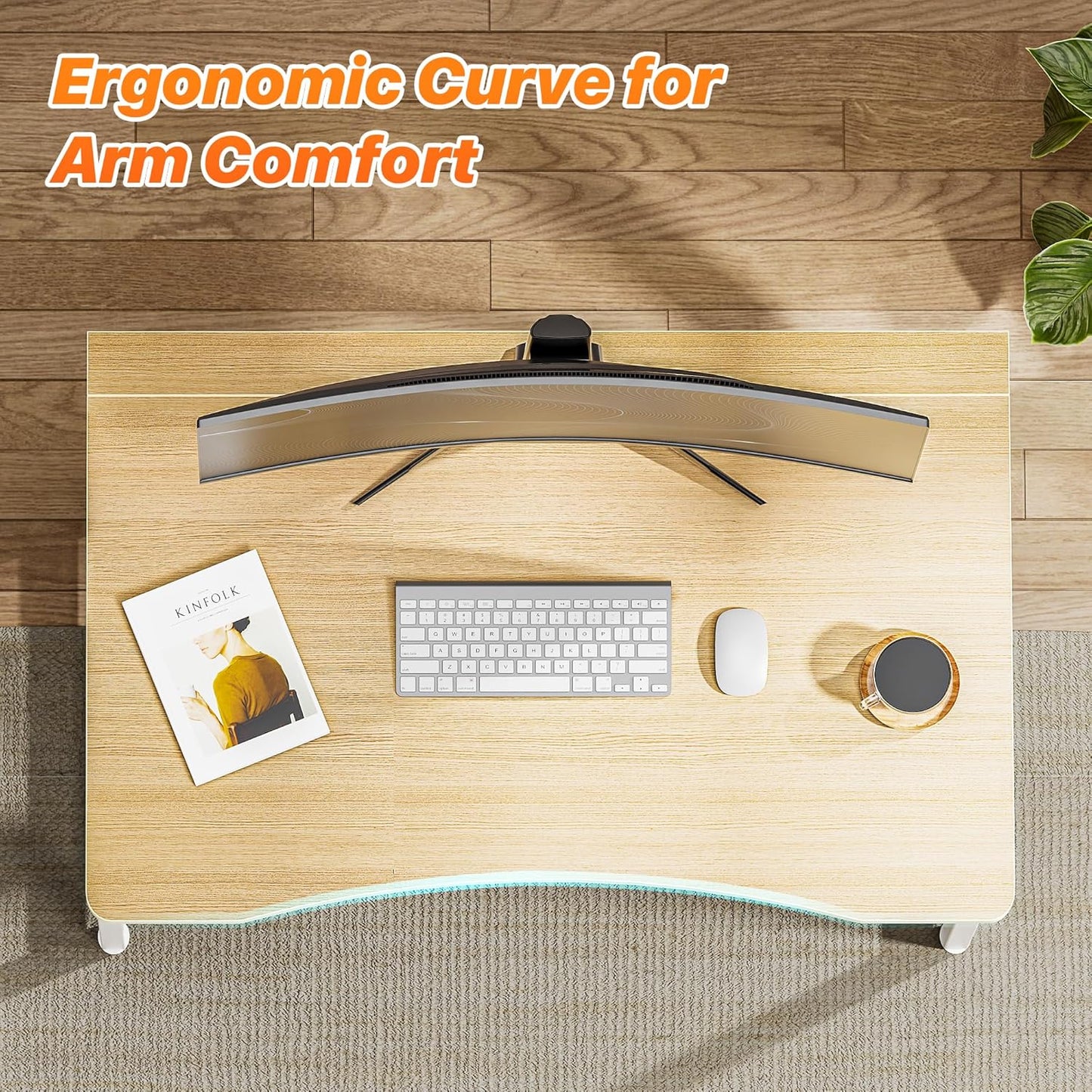 Huuger Folding Desk for Small Spaces, 31.5 Inch Foldable Computer Table, for Home Office, Study, Bedroom, Dorm, Space Saving, Small Writing Work Office Computer Desk, Easy to Fold, Oak