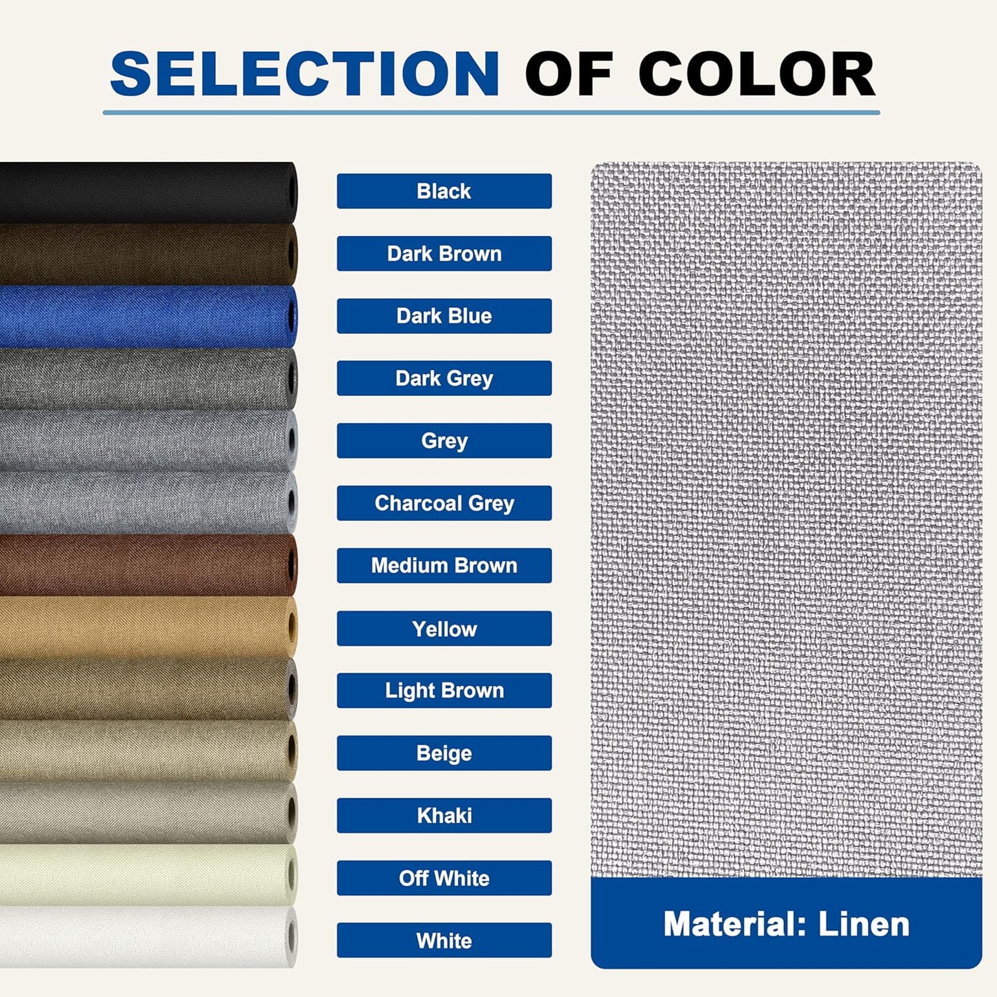 KING MOUNTAIN Linen Repair Patches, Self-Adhesive Linen Fabric Patches, 4 X 63 inch Extra Size, Multi Color, Can be Used for Linen Sofa Repair and Linen Clothes Repair (Light Grey 3.0)