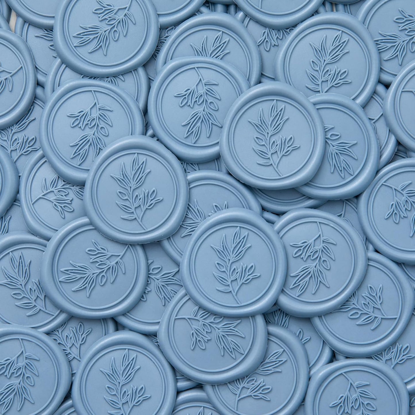 PONATIA Dusty Blue Wax Seal Stickers - 50 Pcs Self- Adhesive Wedding Invitation Seal Stickers, Perfect for Invitation Cards, Envelopes Christmas Cards, Gift Wrapping, Party Menu Decor