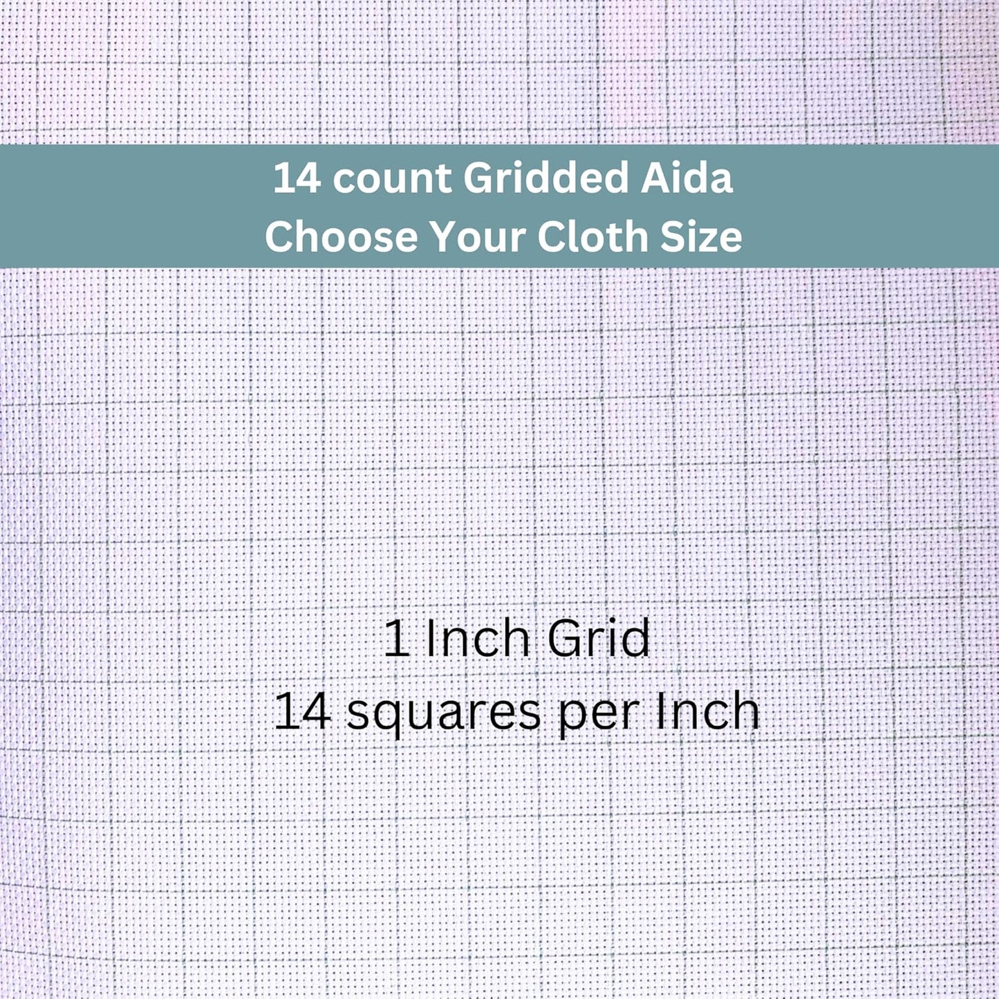 2 Sheets of 14 Count Pre-Gridded Aida Cloth – 28 x 28 Inch White with Green Guidelines Pre-Cut Fabric Squares – Cross Stitch Fabric – 100% Cotton – Ideal for Needlework – The Knotty Unicorn
