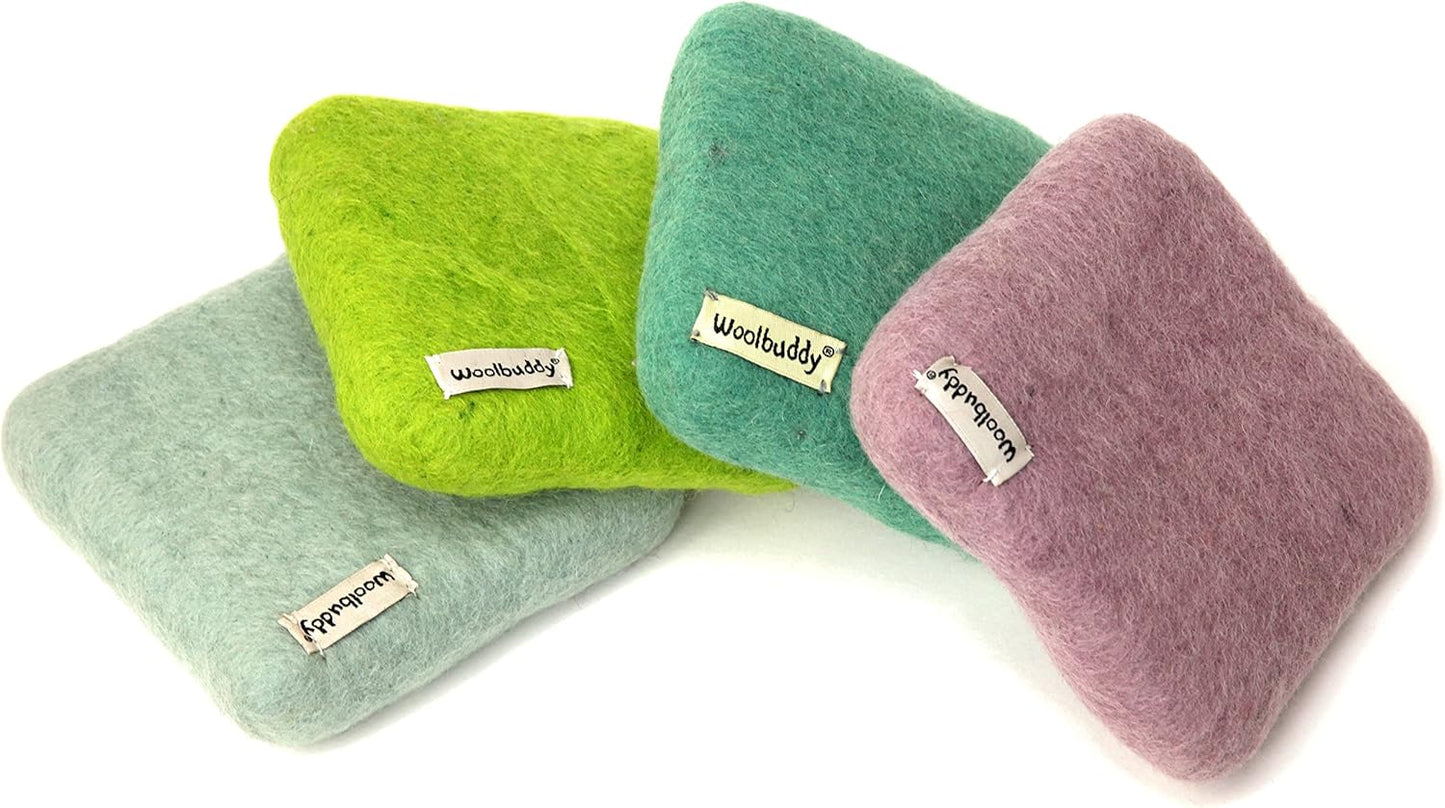 Woolbuddy Needle Felting Pad - Durable Wool Mat for Craft Projects, Foam Alternative, 6"x6"x1.5" (Lime)