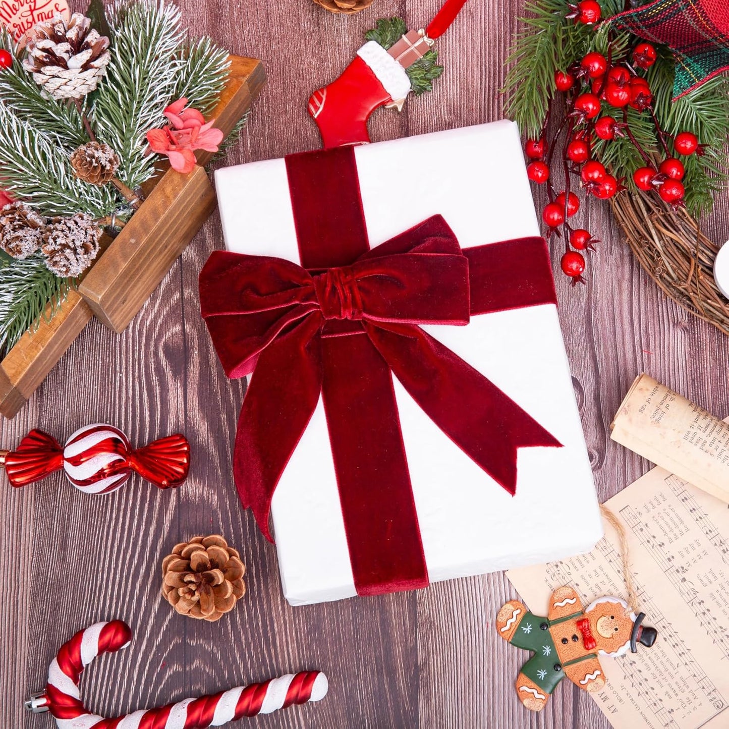 Velvet Ribbon, 1 1/2-Inch by 25-Yard Spool (Burgundy)