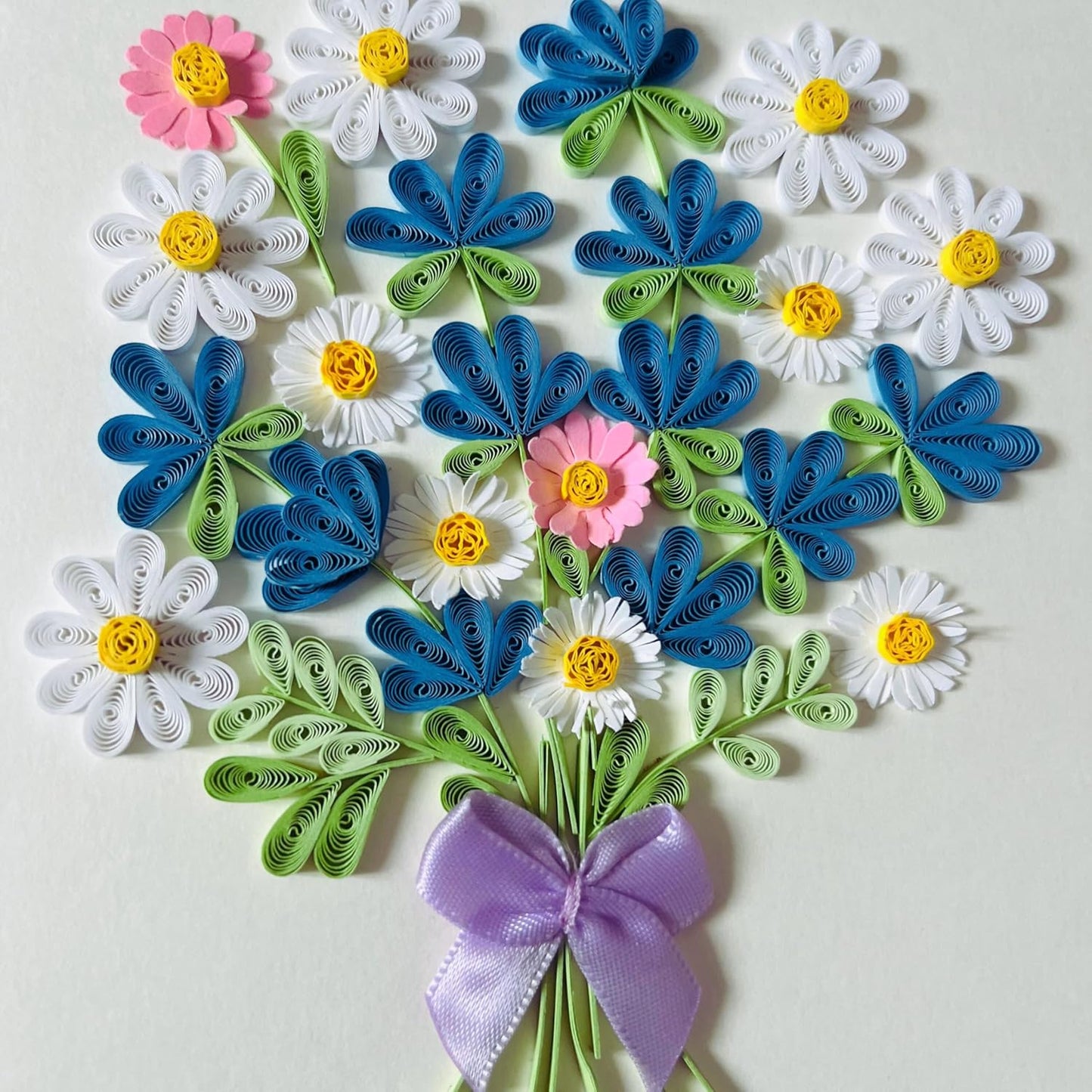 Quilling Cards, handmade card, quilled cards with Handmade Art Quilling birthday card for women, Birthday card, mother... colorful heart design (Daisy)