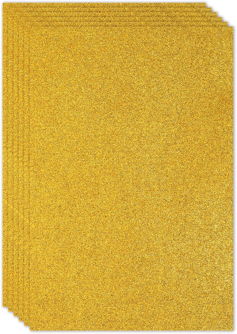 PATIKIL 2mm(1/10") Thick Non Adhesive Glitter Foam Sheet 16x24inch(40x60cm) Gold Tone, EVA Shiny Foam Board for Craft, 6 Pcs