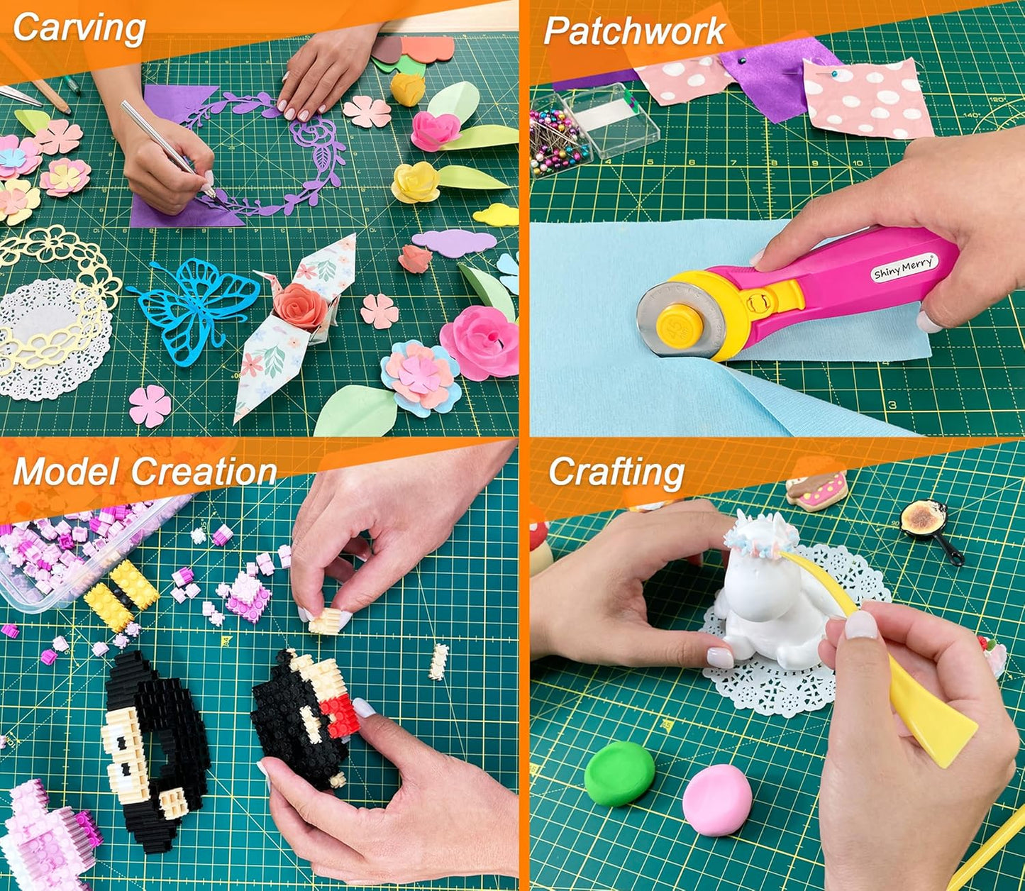 Self Healing Cutting Mat A0 36"x48" – Double Sided 5-Ply Craft Mat for Sewing, Quilting, Fabric, Scrapbooking – Green/Green