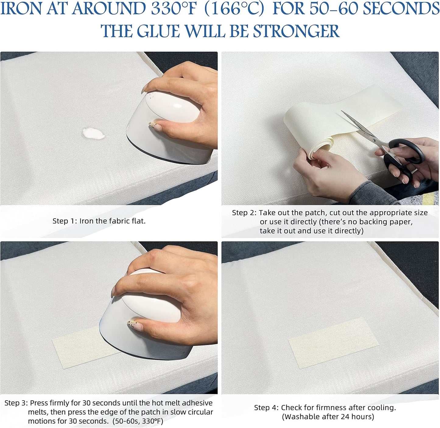 KING MOUNTAIN Canvas Iron on Patch,3"×60",Waterproof 100% Cotton Fabric Repair Patch,Used for Various Sofa,Tent,Clothes,Seats,Suitcases (Gray)