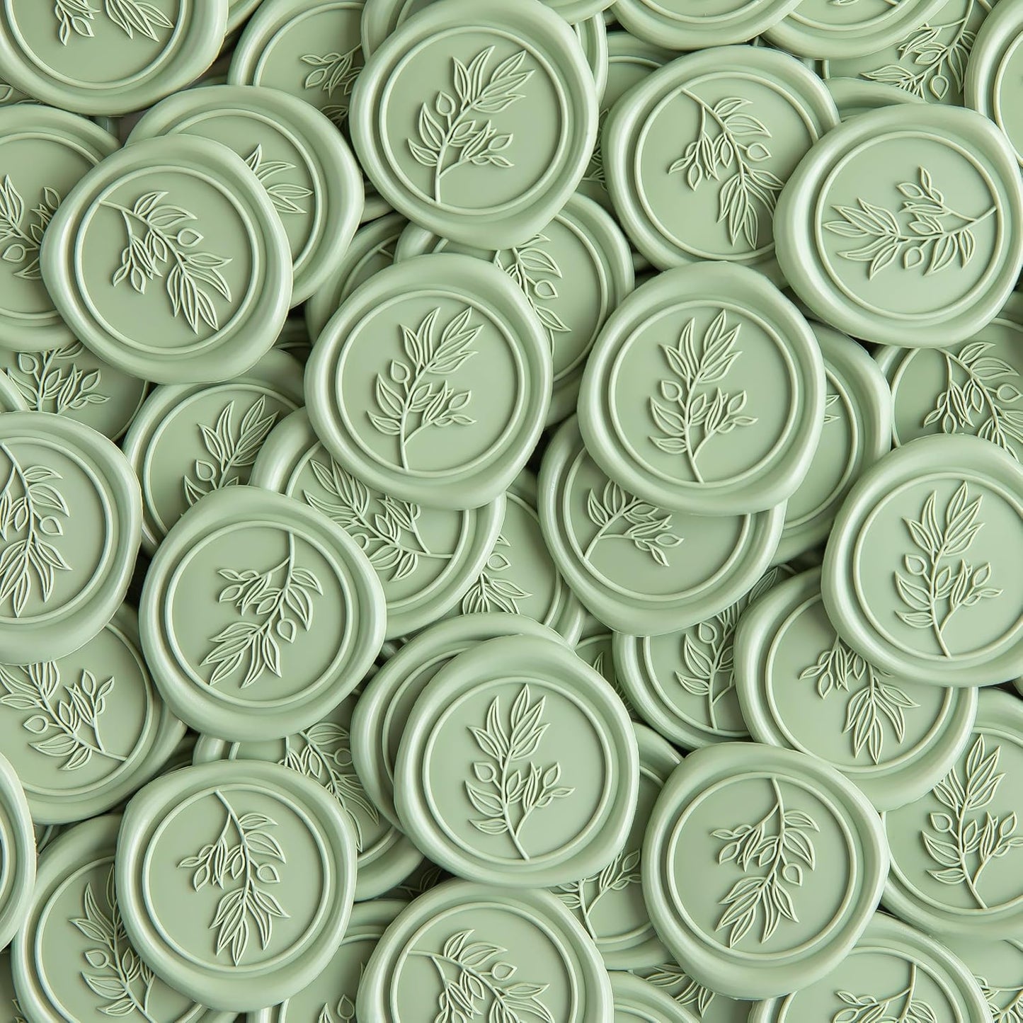 PONATIA Sage Green Wax Seal Stickers - 50 Pcs Self- Adhesive Wedding Invitation Seal Stickers, Perfect for Invitation Cards, Envelopes, Christmas Cards, Gift Wrapping, Party Menu Décor