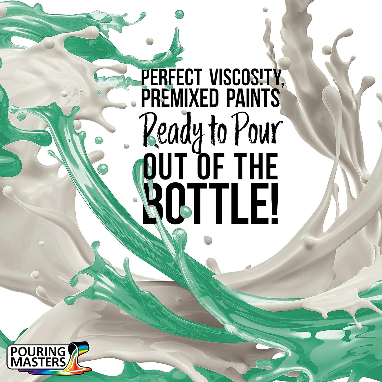 POURING MASTERS Seaglass Green Acrylic Ready to Pour Pouring Paint - Premium 64-Ounce Pre-Mixed Water-Based - for Canvas, Wood, Paper, Crafts, Tile, Rocks and More