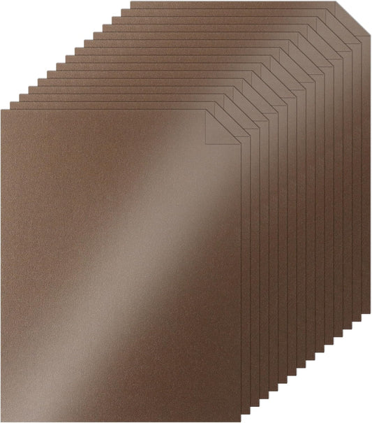 40 Sheets Coffee Shimmer Cardstock 8.5 x 11 Crafts Paper, 75lb Thick Dark Brown Card Stock for DIY Cards, Greeting Cards,Wedding Invitations, Birthday