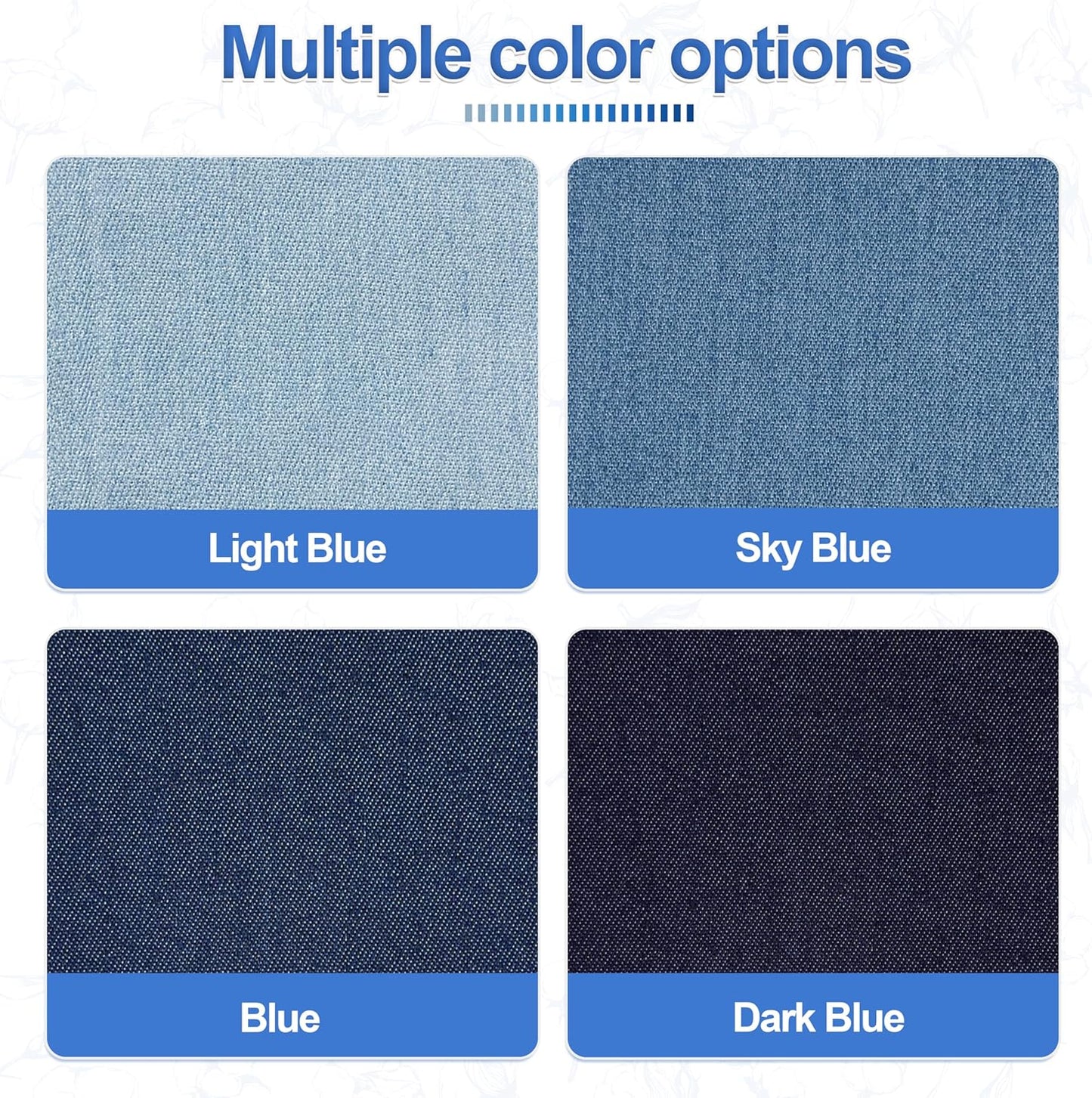 Iron on Patches for Clothes, 20 Pieces Denim Patches for Inside Jeans 3.7" by 4.9", 100% Cotton Fabric Patches for Clothes, Pants, Jeans Repair Kit (9.5 cm x 12.5 cm)