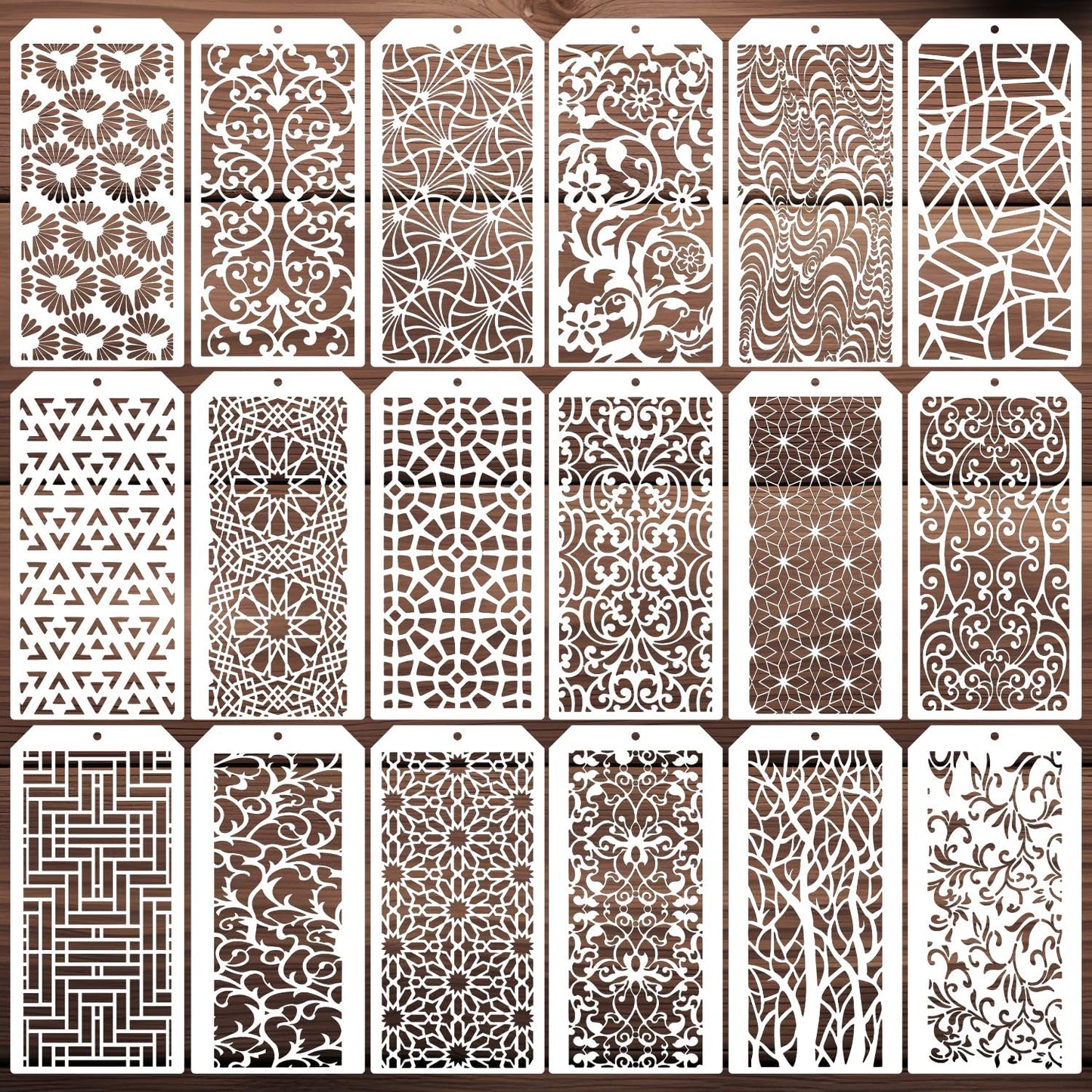 Stencils for Crafts Reusable Texture Stencils for Painting 8x4inch Background Stencil Drawing Templates for Wood Canvas Furniture Scrapbooking