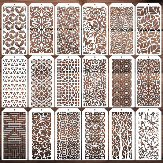 Stencils for Crafts Reusable Texture Stencils for Painting 8x4inch Background Stencil Drawing Templates for Wood Canvas Furniture Scrapbooking