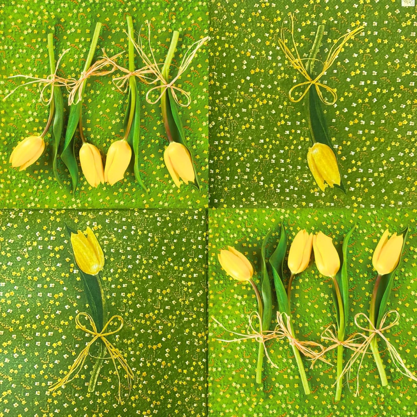 20-ct 13x13 Flowers Paper Luncheon Decoupage Napkins, 3-Ply Servilletas Printed Tulips Flowers Cocktail Napkin for Art, Dinner and Party, Disposable Napkins Decor