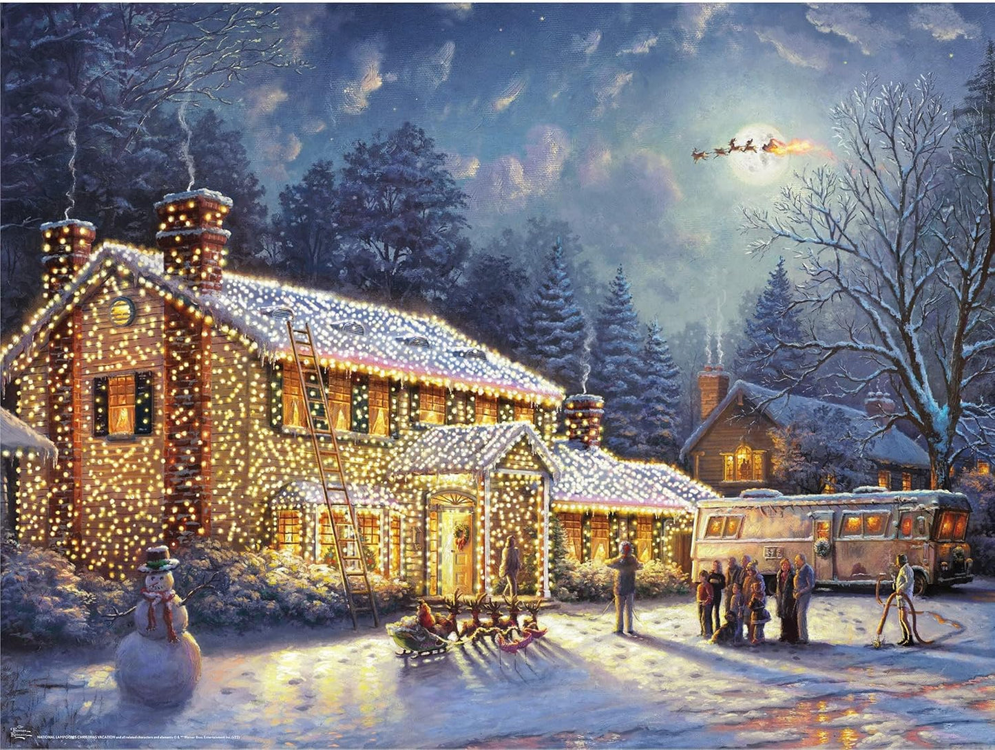 Ceaco - Thomas Kinkade - Holiday Movies - National Lampoons Xmas Vacation - 300 Piece Jigsaw Puzzle