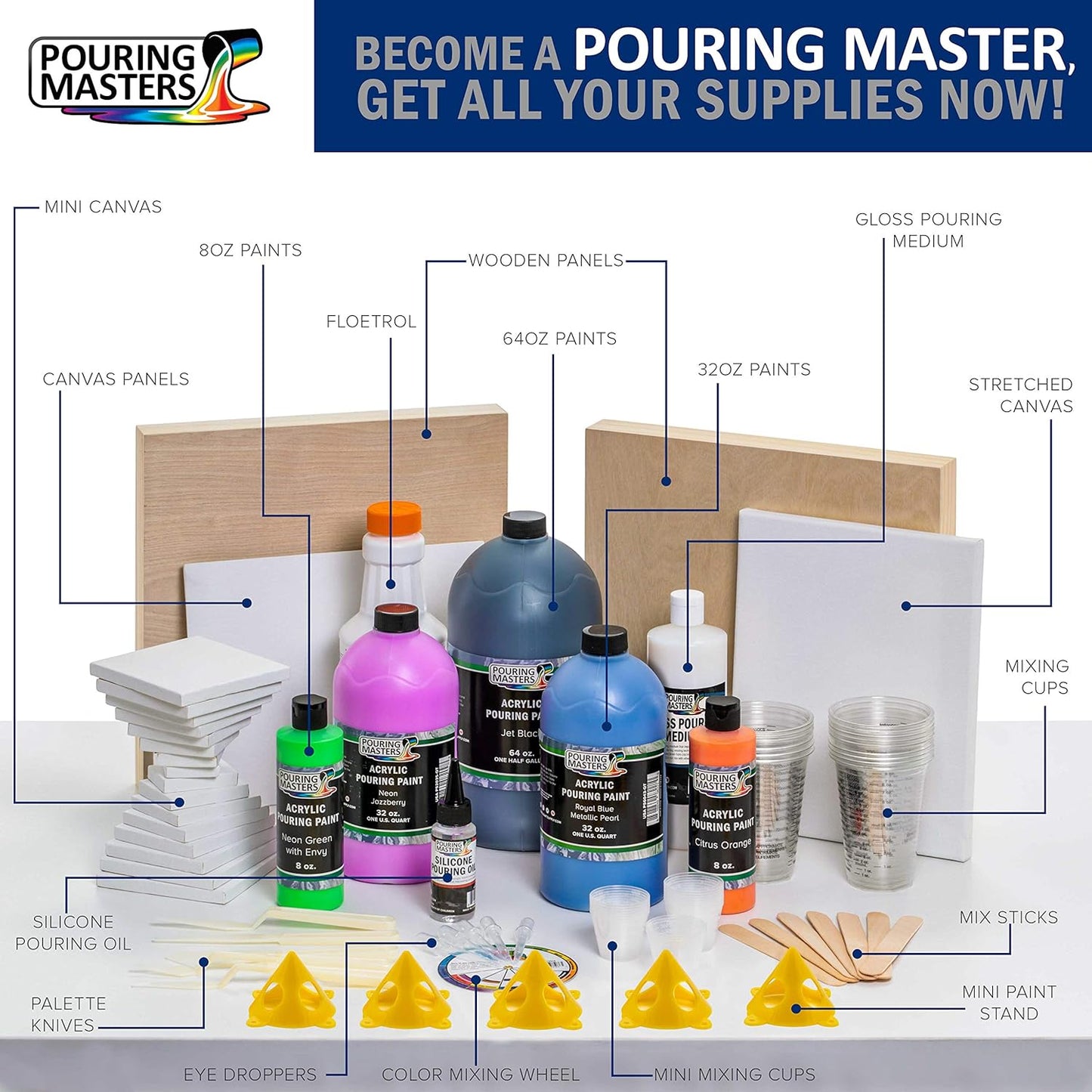 Pouring Masters Spice Cake Ready to Pour Acrylic Pouring Paint - Premium 8-Ounce Pre-Mixed Fluid Acrylic Paint - Fluid Art Supplies for Canvas, Wood, Paper, Tile & Rocks