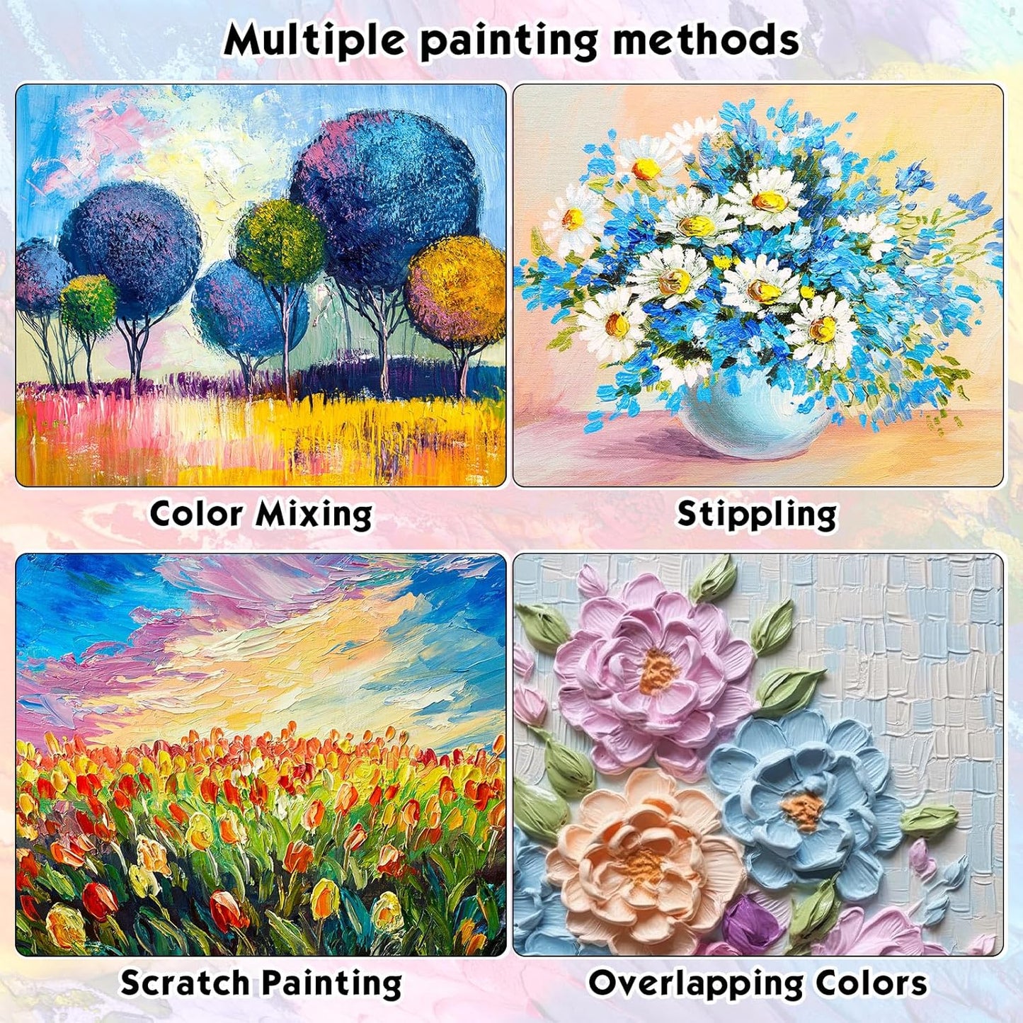 Geyoga 36 Pcs Soft Oil Pastels Bulk Artists Oil Crayons Single Color Creamy Pastels for Art Painting Drawing Blending for Back to School First Day of School Kids Students Artists(White)