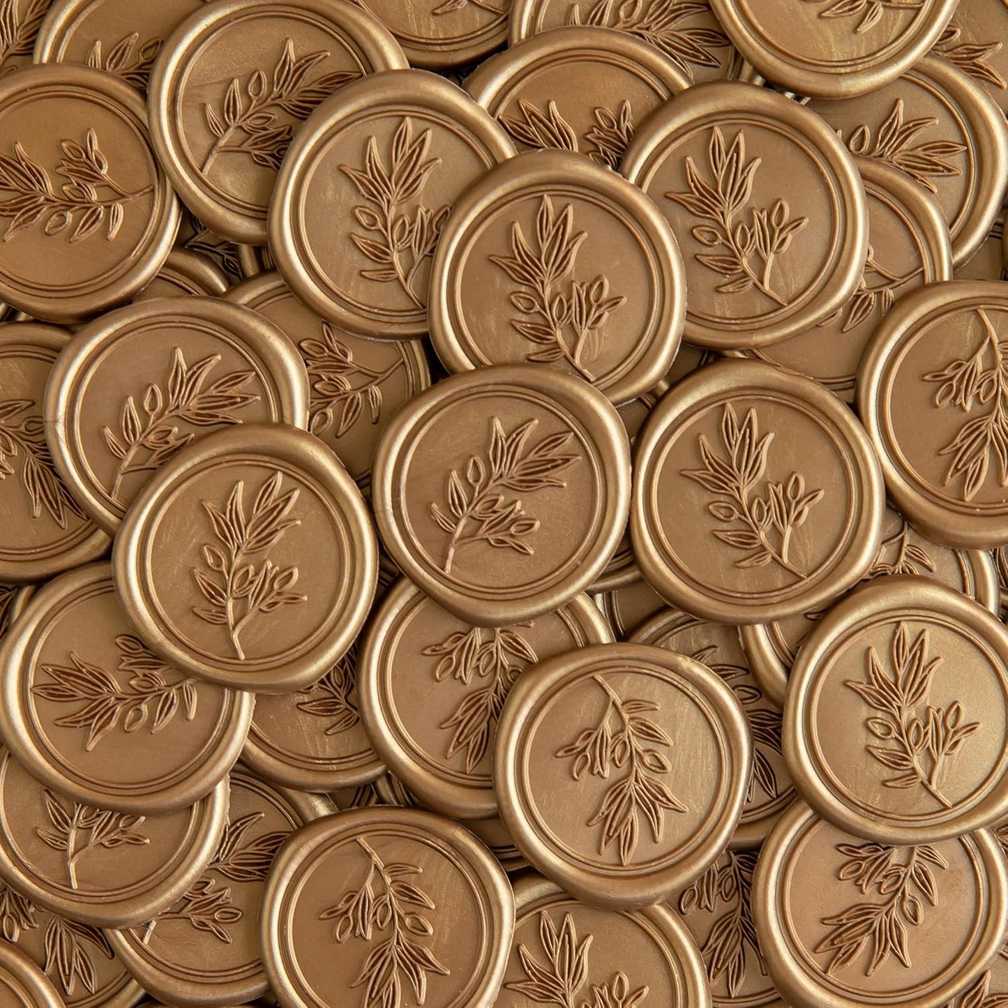 PONATIA Antique Gold Wax Seal Stickers - 50 Pcs Self- Adhesive Wedding Seal Stickers, Perfect for Wedding Invitation Cards, Envelopes Christmas Cards, Gift Wrapping, Party Menu Decor