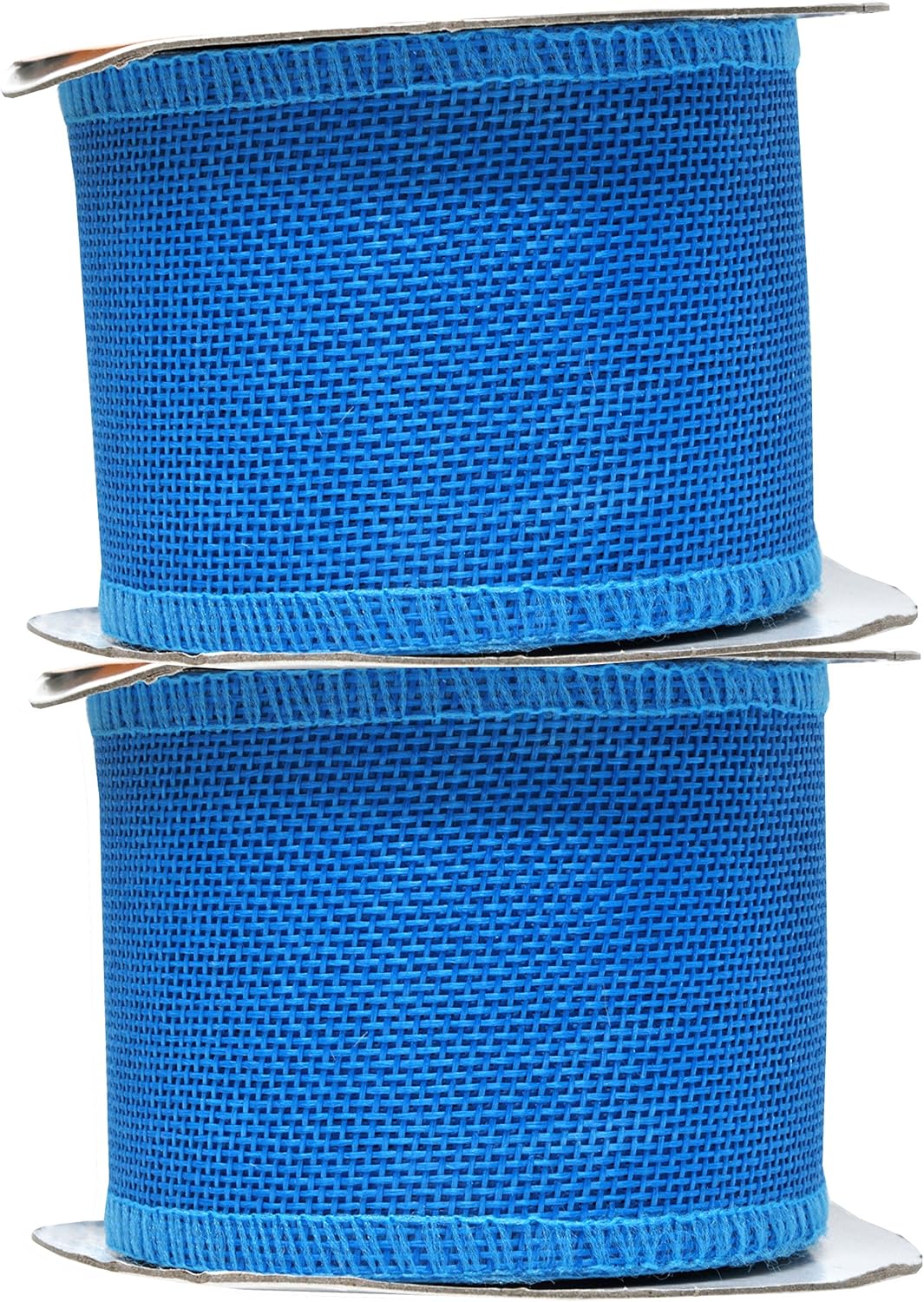 Mandala Crafts Sky Blue Burlap Ribbon 2.5 Inches Wide Jute Ribbons for Crafts - 20 Yds Roll Rustic Burlap Wrap Trim Ribbons for Wreaths Bows Wedding Party Decoration