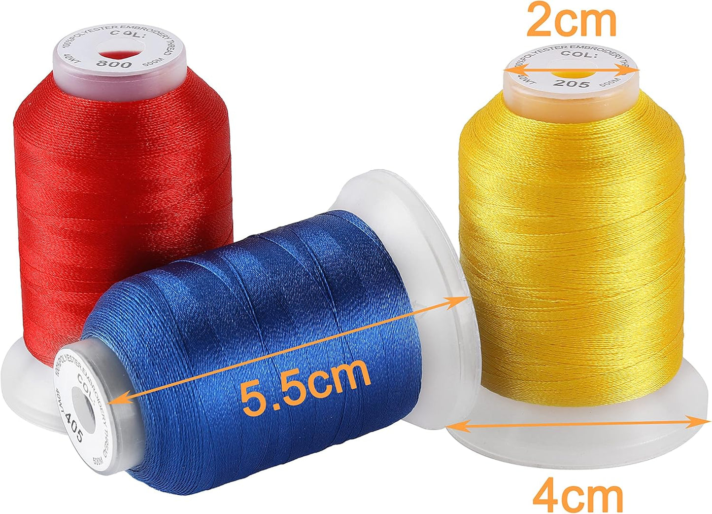New brothread 50 Spools Embroidery Machine Thread Kit Including 40 Colors+8 Variegated Colors+2 Metallic Colors are Compatible with Janome Singer Pfaff Husqvarna Embroidery Sewing Machines