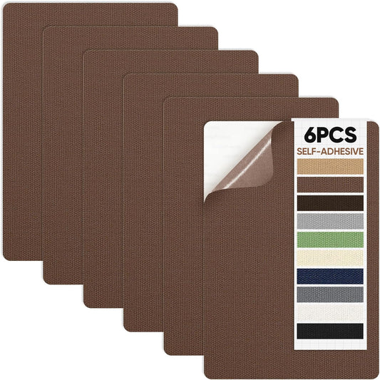 Canvas Patch 5.5 x 8 Inches 6Pcs Self-Adhesive Waterproof Canvas Patch Kit for Repairing Tents,Sofas,Boat Covers,Camping Chair,Awnings,Car Seats.(Brown)