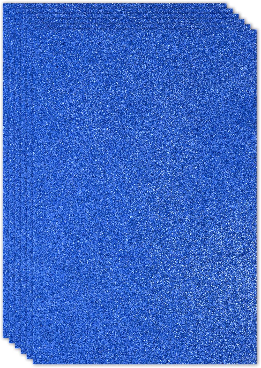 PATIKIL 2mm(1/10") Thick Non Adhesive Glitter Foam Sheet 16x24inch(40x60cm) Dark Blue, EVA Shiny Foam Board for Craft, 6 Pcs
