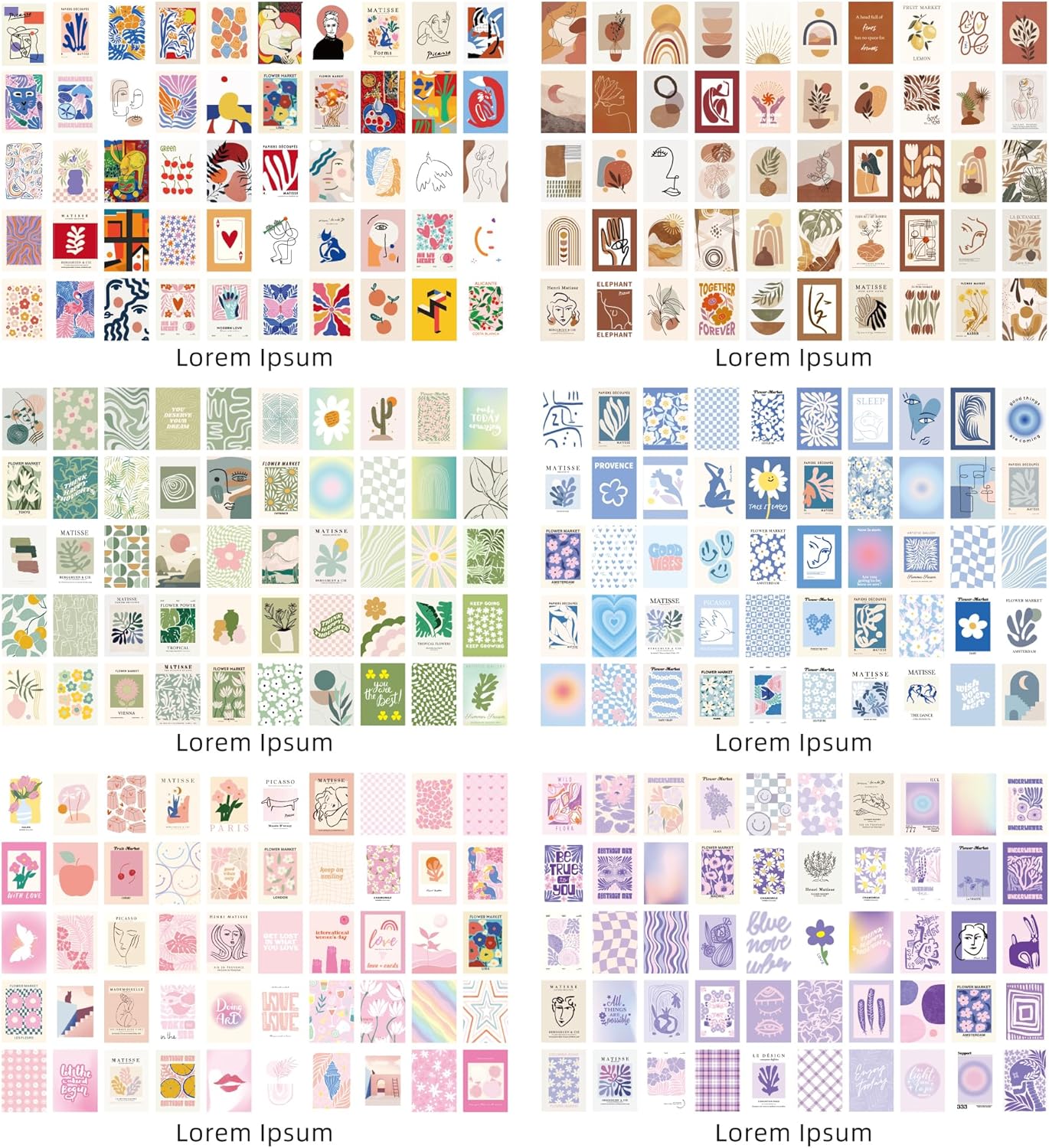 emmoolife 300 Sheets Aesthetic Scrapbook Paper, Retro Boho Pastel Wall Collage Scrapbooking Supplies Craft Decorative Papers Abstract Art Hippie Pattern Room Fashion Decor Paper for Card Making Gift