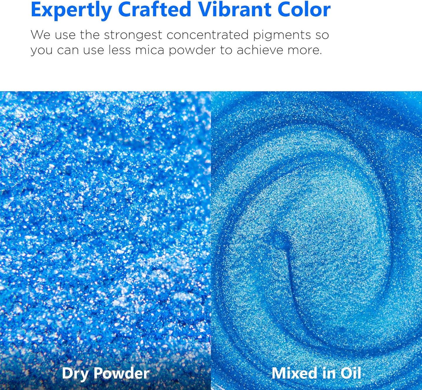 Rolio Premium Mica Powder - Bleu Du France (50G / 1.76oz) - 1 Jar of Blue Pigment Powder for Epoxy Resin, Dye, Soap Making, Nail Polish, Paint, Candle Making, Bath Bombs, Slime