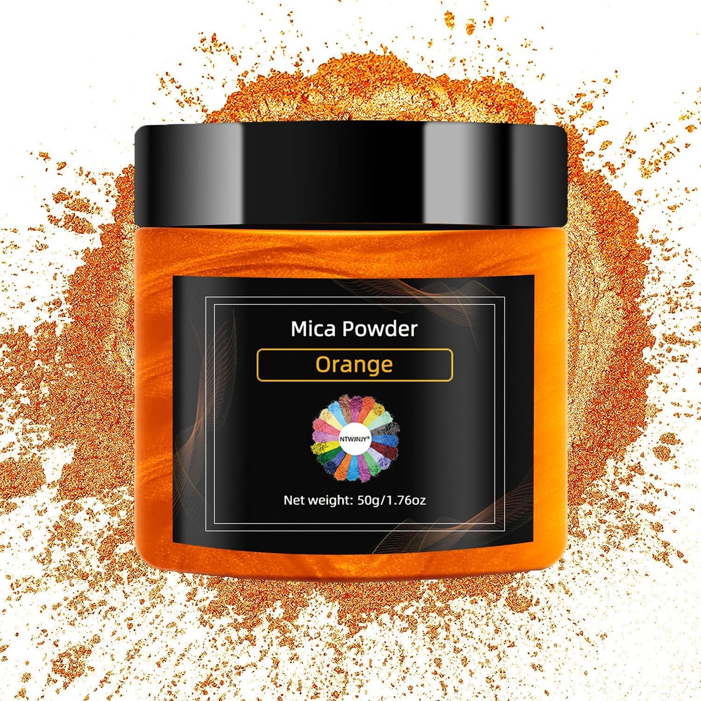 Orange Mica Powder for Epoxy Resin，Natural Shimmer Mica Powder Used for Coloring car Spray Paint, Candles, soap, Eye Shadow, Lip Gloss, Nail Polish(50g/1.7oz)