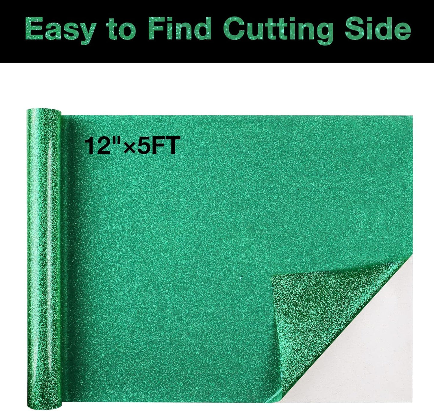 TORC Green Glitter HTV Heat Transfer Vinyl Roll 12 inch x 10 ft Iron on Vinyl for T Shirts Crafts Christmas St. Patrick's Day Decor