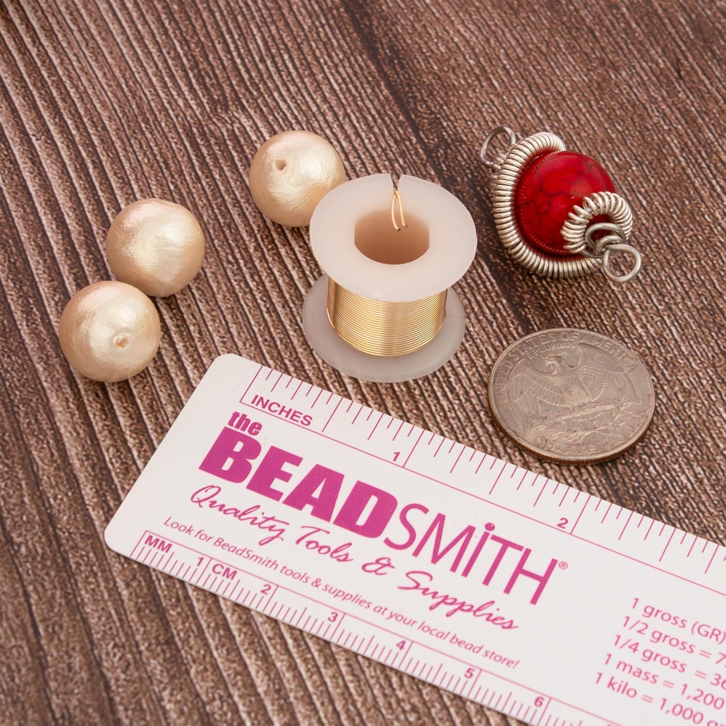 The Beadsmith Craft Wire Assortment - Tarnish-Resistant Copper Wire for Jewelry Making, 6-Pack, 0.75-Inch Mini Spools, 6 Yd Each, 24-Gauge, Assorted Colors, Medium Temper