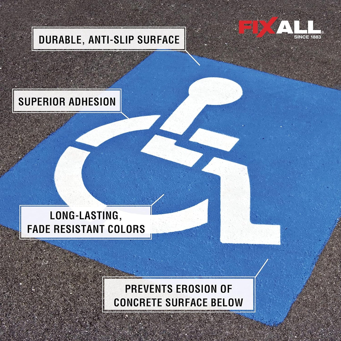 FIXALL Skid Grip Anti-Slip Coating, 1 Gallon, Slate, Exceeds ADA Standards, Ideal for Safety Areas, Slip-Resistant Pavement, Cement & Concrete Paint