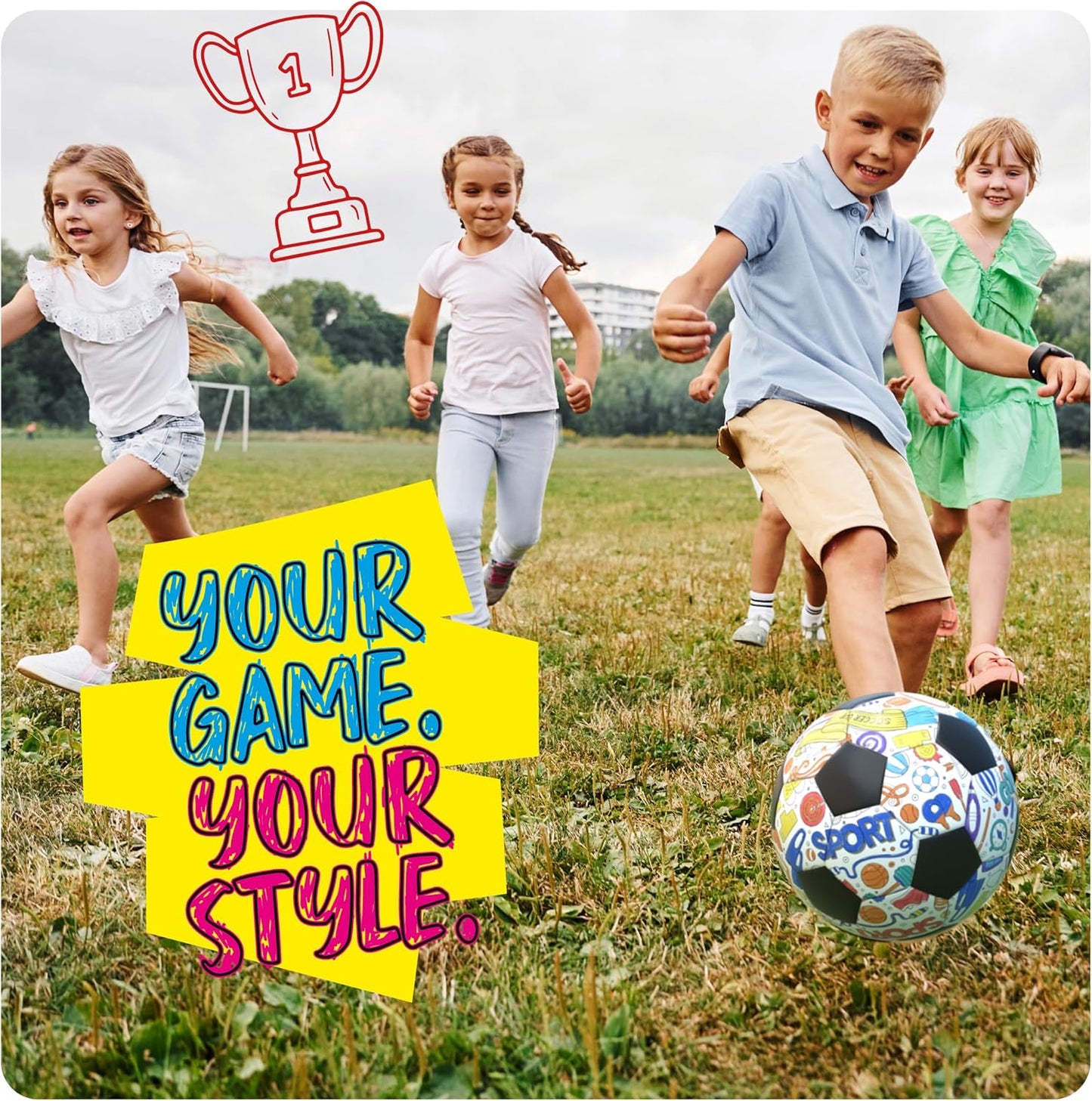Soccer Ball Coloring Kit for Kids - Soccer Gifts for Girls & Boys - Sports Gifts - 3 4 5 6 7 8 Year Old Boy Birthday Gift - Craft Kits for Kids Ages 4-8 - Boy Toys for 4 Year Old - Games Accessories