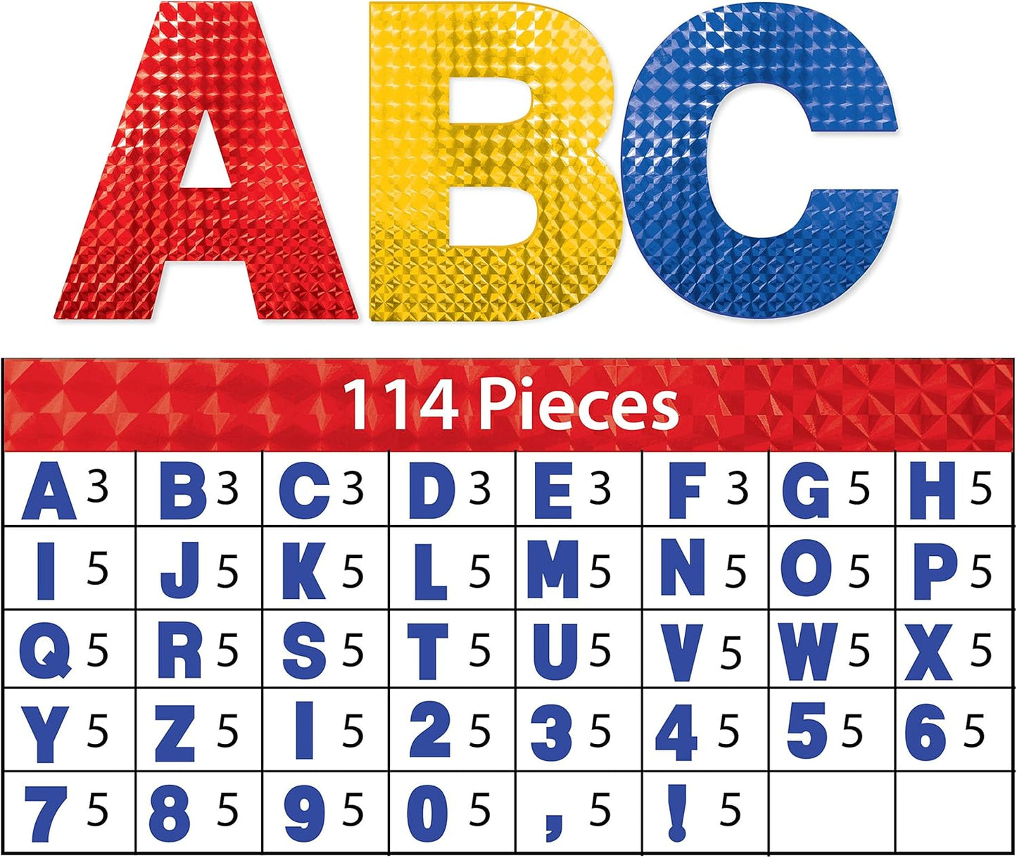 ArtSkills Poster Letters 4” Paper Letters for Poster Board Projects, Classroom Bulletin Boards, Sign Making Supplies, Holographic, 190 Pieces