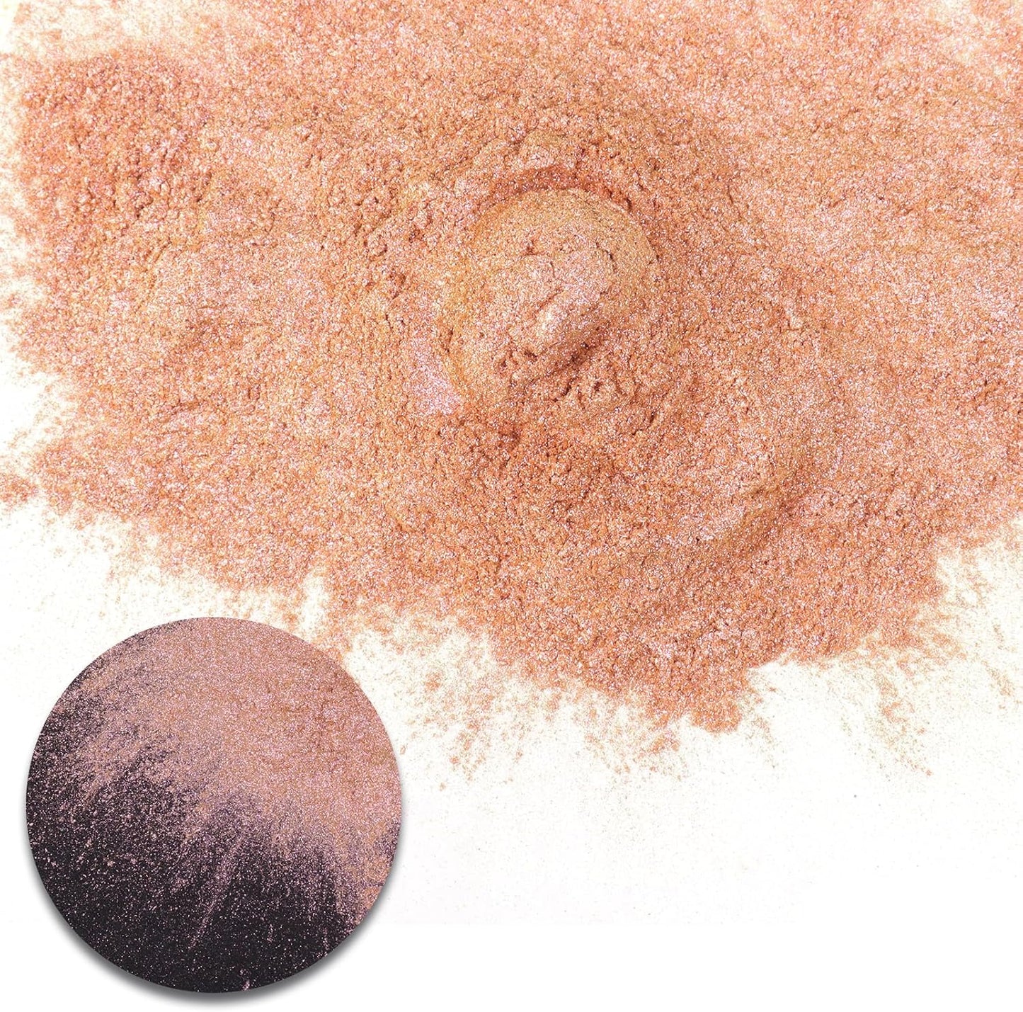 Ceya Chameleon Mica Powder, 1.8oz/ 50g Rosa Champagne Chrome Nail Powder, Cosmetic Grade Pearlescent Effect Color Shift Pigment for Epoxy Resin, Makeup, Nail Polish, Soap Dye, Candle Making, Craft