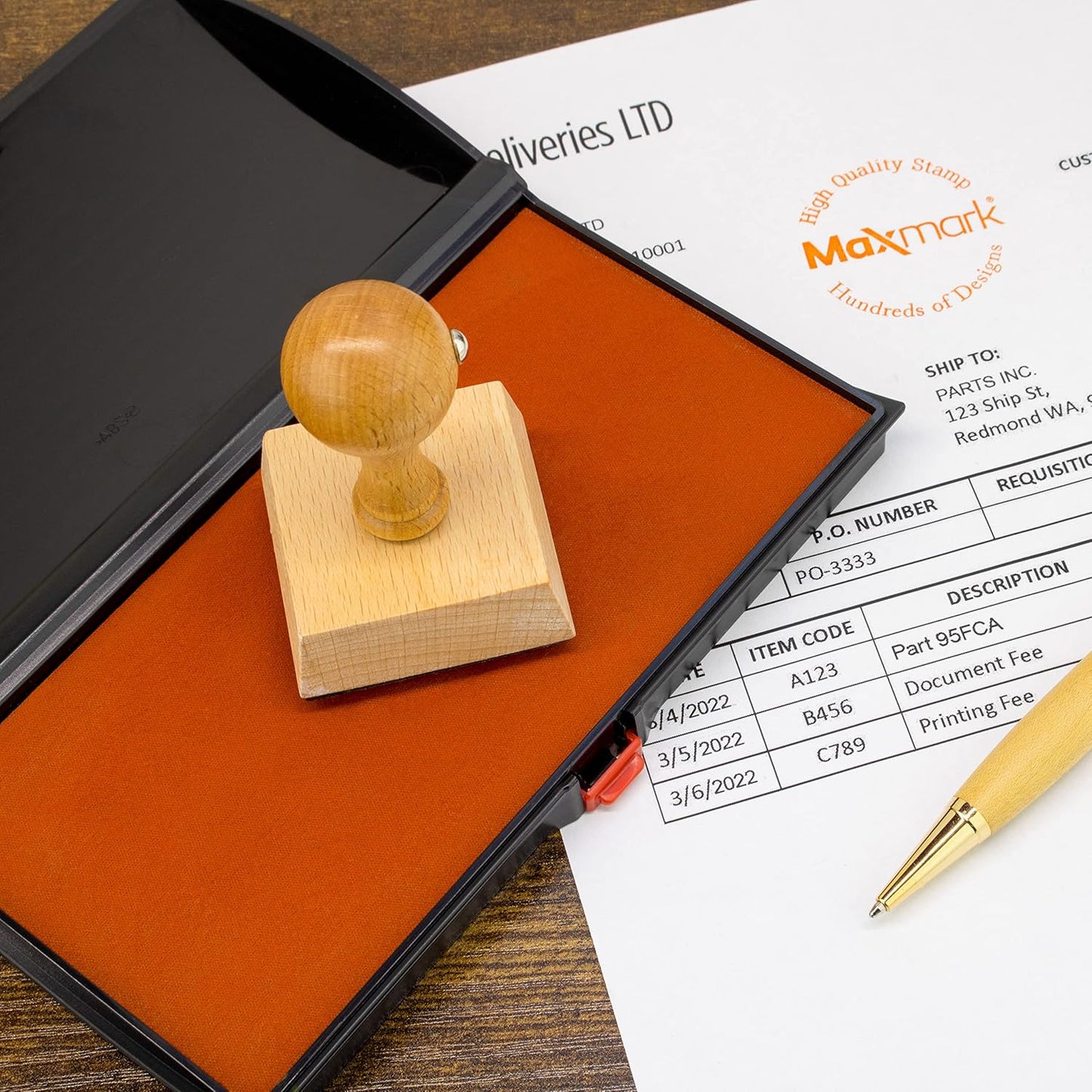 Large Premium Red Ink Stamp Pad - 3" by 6" - Quality Felt Pad