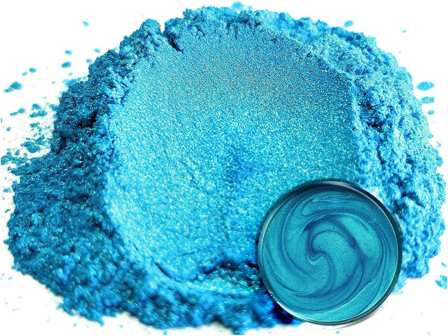 Eye Candy Pigments Premium Blue Mica Powder - Okinawa Blue (50gr) - for Epoxy, Resin, Soap, Paint, Woodworking, Acrylic Pouring, Bath Bombs, Fishing Lures - DIY Arts and Crafts Additive
